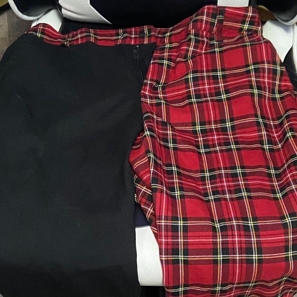 Half Plaid Half Black Hot Topic Pants